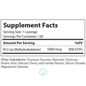 Zahler B12 5000 Energizer+ (120) Lozenges Abundant Energy