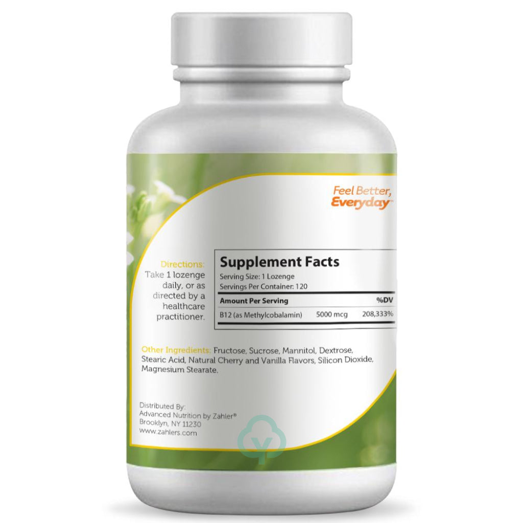 Zahler B12 5000 Energizer+ (120) Lozenges Abundant Energy